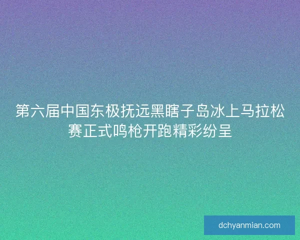 第六届中国东极抚远黑瞎子岛冰上马拉松赛正式鸣枪开跑精彩纷呈